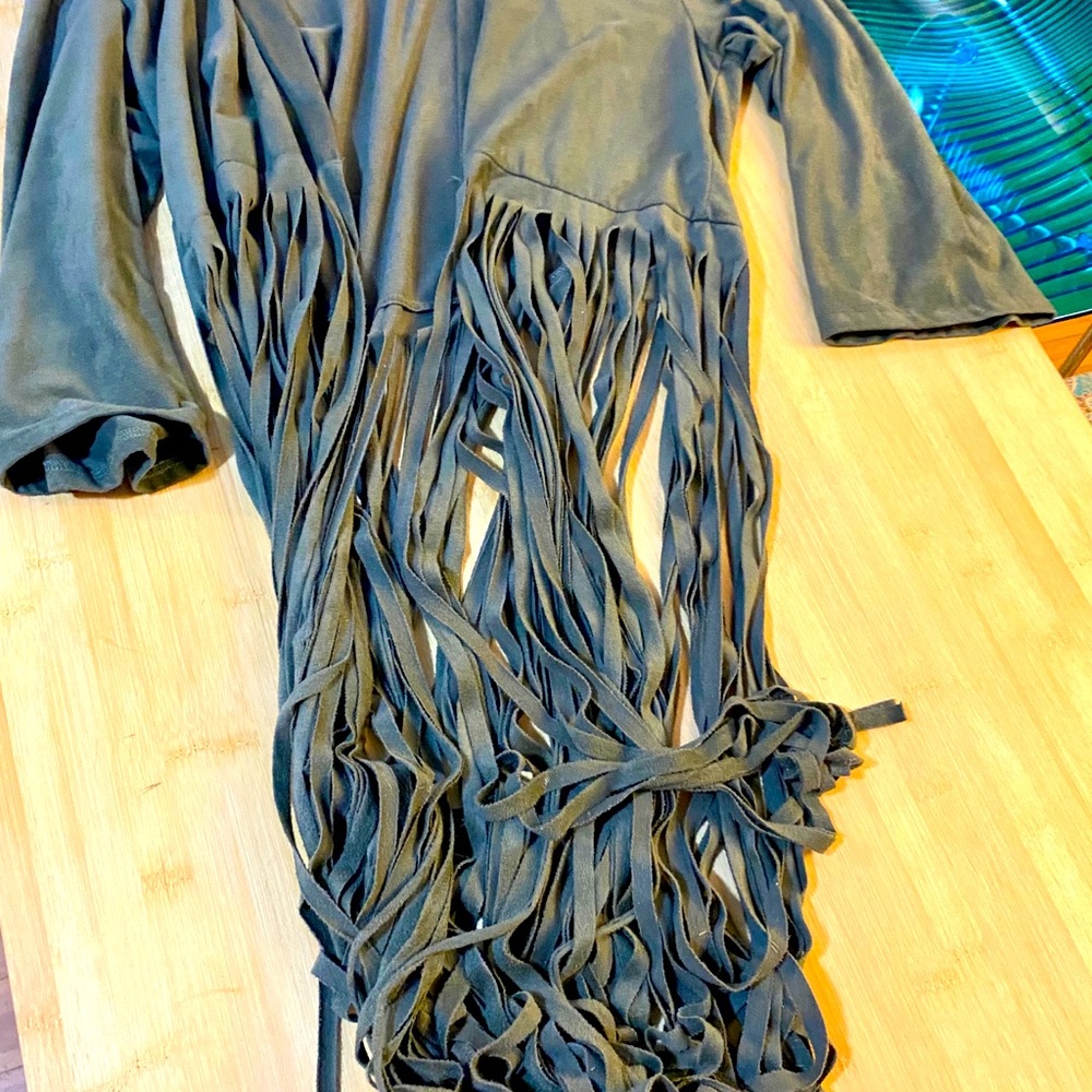 GOLDSPARK Dark Green Fringe Shaw - SO SOFT